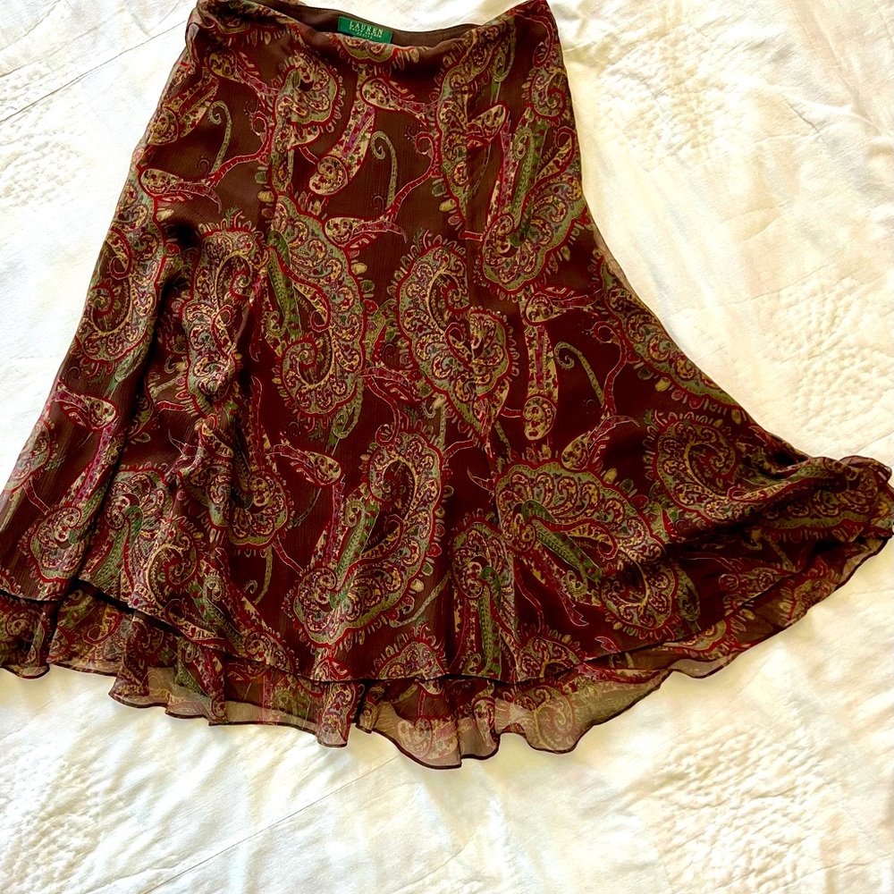 Ralph Lauren Paisley Skirt Size 6